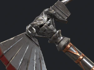 5 fantasy hand-axe - pbr- low poly 3D Model
