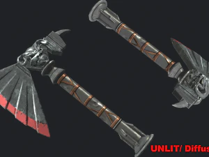 5 fantasy hand-axe - pbr- low poly 3D Model