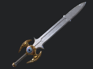 5 fantasy stylish sword - pbr- low poly 3D Model