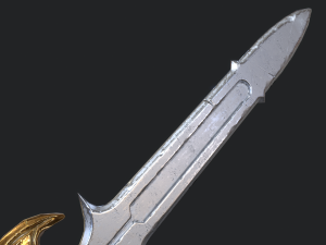 5 fantasy stylish sword - pbr- low poly 3D Model