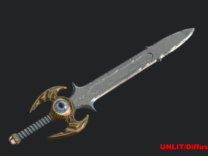5 fantasy stylish sword - pbr- low poly 3D Model