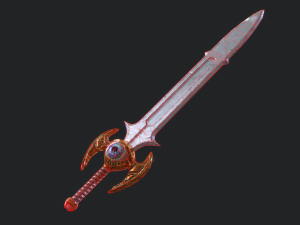 5 fantasy stylish sword - pbr- low poly 3D Model