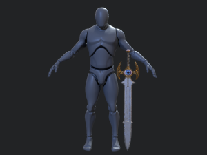 5 fantasy stylish sword - pbr- low poly 3D Model