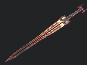 5 fantasy stylish sword - pbr- low poly 3D Model