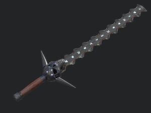 5 fantasy stylish sword - pbr- low poly 3D Model