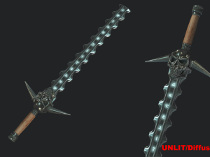 5 fantasy stylish sword - pbr- low poly 3D Model