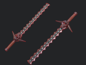 5 fantasy stylish sword - pbr- low poly 3D Model