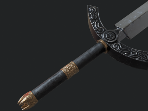 5 fantasy stylish sword - pbr- low poly 3D Model