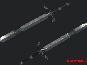 5 fantasy stylish sword - pbr- low poly 3D Model