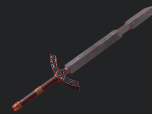 5 fantasy stylish sword - pbr- low poly 3D Model