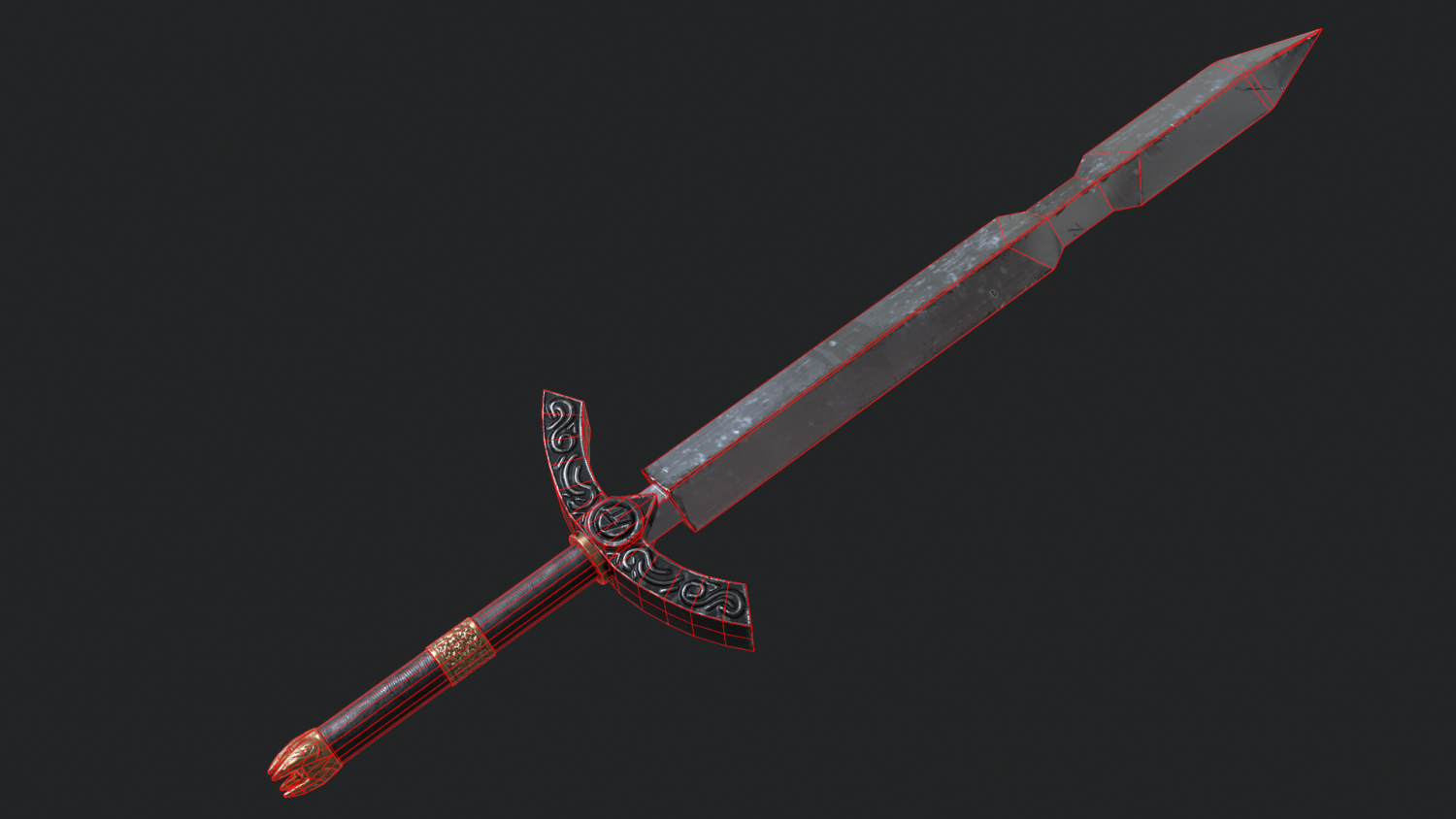 Dark sword PBR Low-poly 3D Model in Heavy Weapon 3DExport