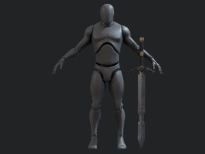 5 fantasy stylish sword - pbr- low poly 3D Model