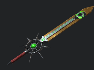 5 fantasy stylish sword - pbr- low poly 3D Model
