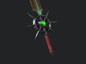 5 fantasy stylish sword - pbr- low poly 3D Model