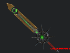 5 fantasy stylish sword - pbr- low poly 3D Model