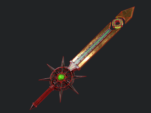 5 fantasy stylish sword - pbr- low poly 3D Model