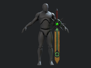 5 fantasy stylish sword - pbr- low poly 3D Model