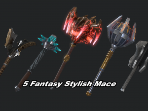 5 fantasy mace - pbr- low poly 3D 模型