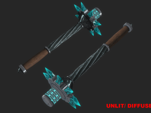 5 fantasy mace - pbr- low poly 3D Model