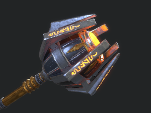 5 fantasy mace - pbr- low poly 3D Model