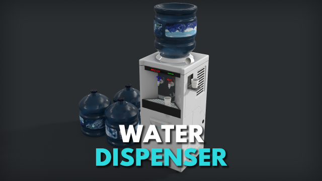 water dispencer - pbr - game ready Modelo 3D .c4d .max .obj .3ds .fbx .stl .blend 