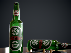 beer cigarattes and ashtray - game ready - pbr 3Dモデル