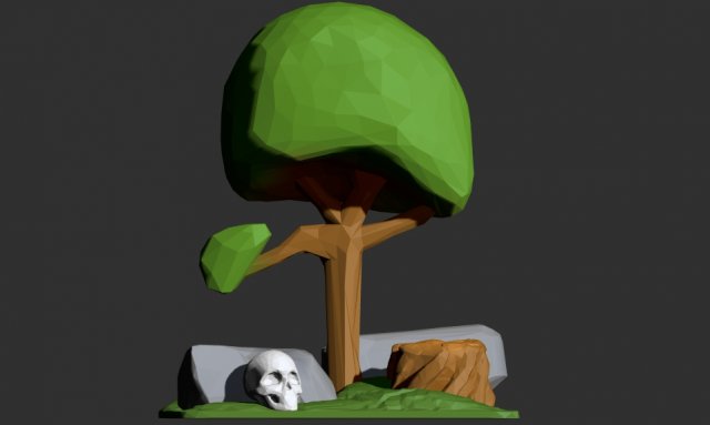 low poly scene 3D प्रिंट मॉडल .c4d .max .obj .3ds .fbx .stl .blend 