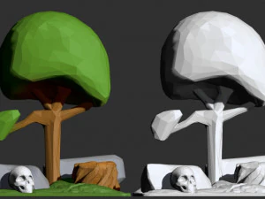 low poly scene 3D Print Model