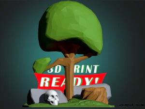 low poly scene 3D Print Model