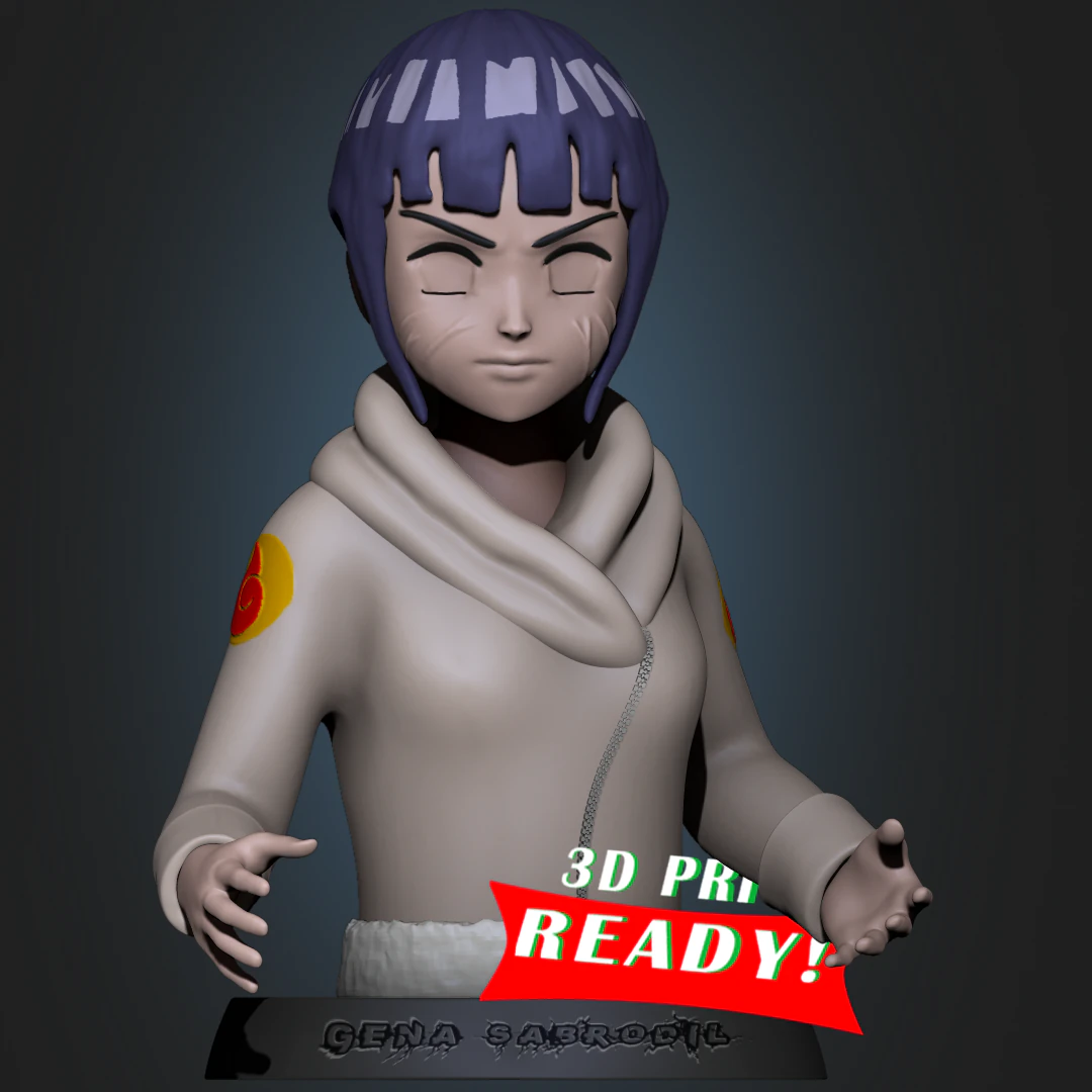 hinata hyuga del anime naruto Modelo de impresión 3D .c4d .max .obj .3ds .fbx .stl .blend 