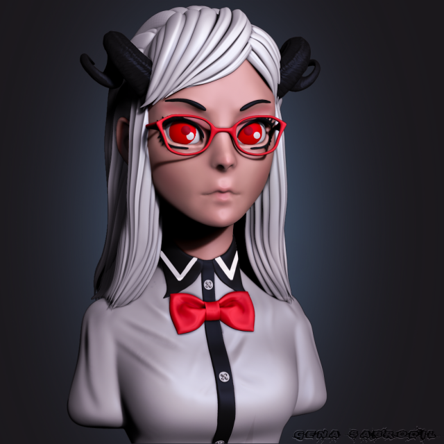 demon girl 3D Принт Модель .c4d .max .obj .3ds .fbx .stl .blend 