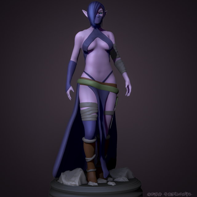 elf girl Modelo de impresión 3D .c4d .max .obj .3ds .fbx .stl .blend 