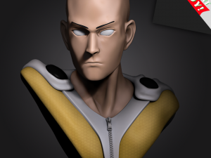 bust of saitama from one-punch man 3D Print Model
