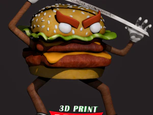 hamburguesa samur&aacute;i Modelo de impresión 3D