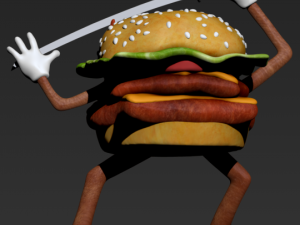 samurai burger Modèles 3D en vedette
