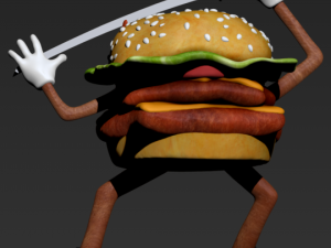 samurai burger Modèles 3D en vedette
