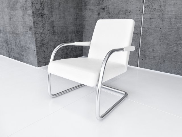 white chair 3D Model .c4d .max .obj .3ds .fbx .stl .blend 