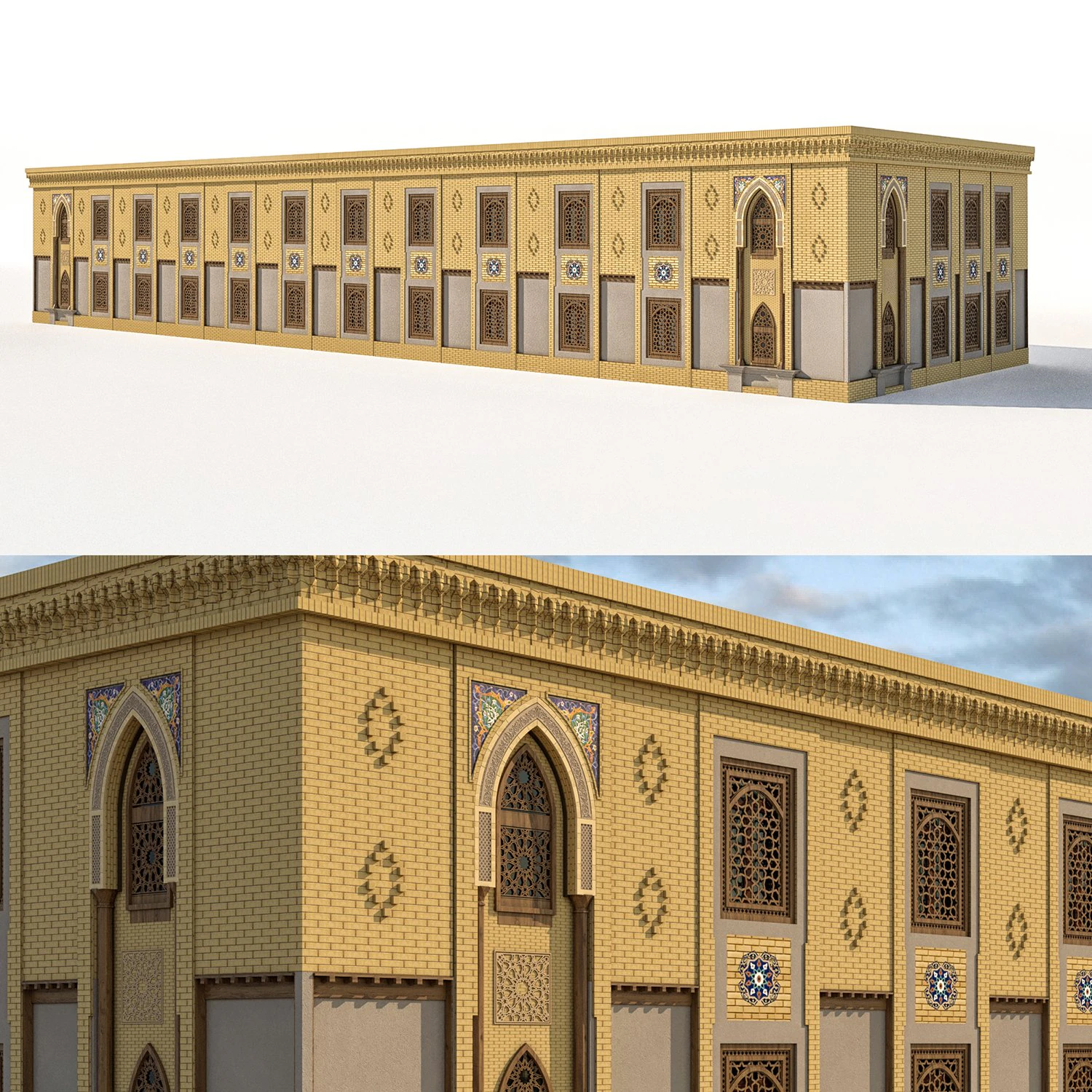 islamic building 3D Model .c4d .max .obj .3ds .fbx .stl .blend 