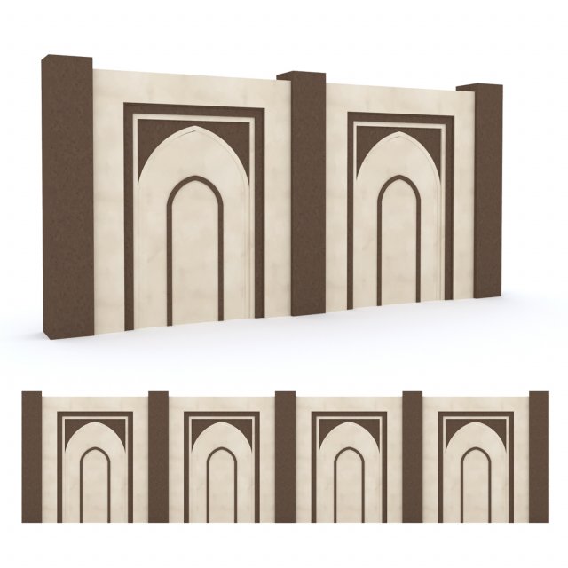 wall islamic 3D Модель .c4d .max .obj .3ds .fbx .stl .blend 