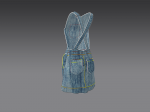 overall blue - clothing desing - 3D 模型