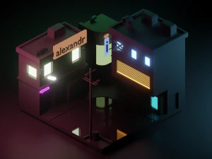ciberpunk de baja poli Modelo 3D
