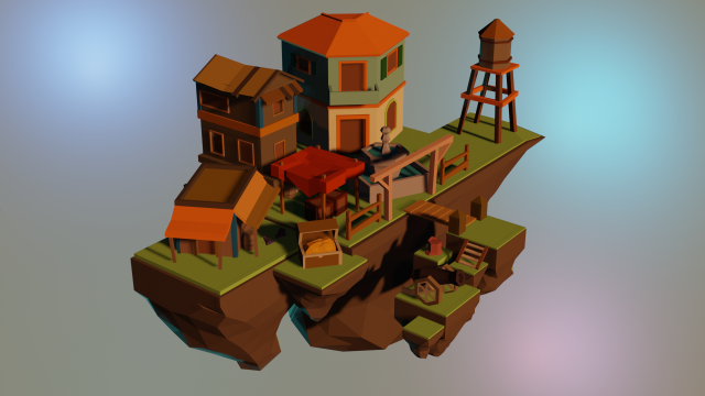 fantastic park 3D Model .c4d .max .obj .3ds .fbx .stl .blend 