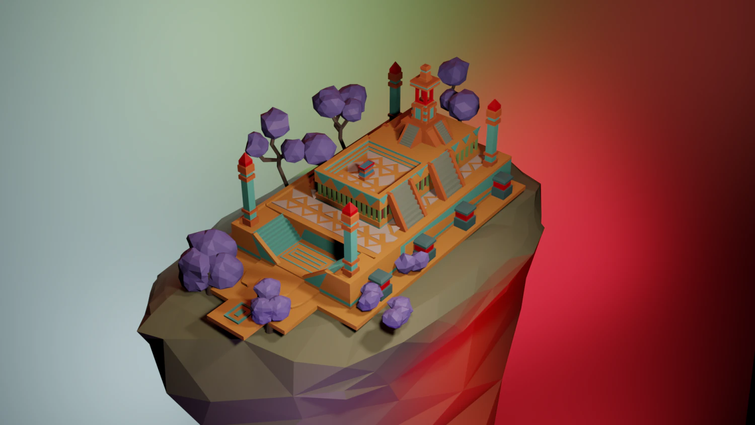 temple 3D Model .c4d .max .obj .3ds .fbx .stl .blend 