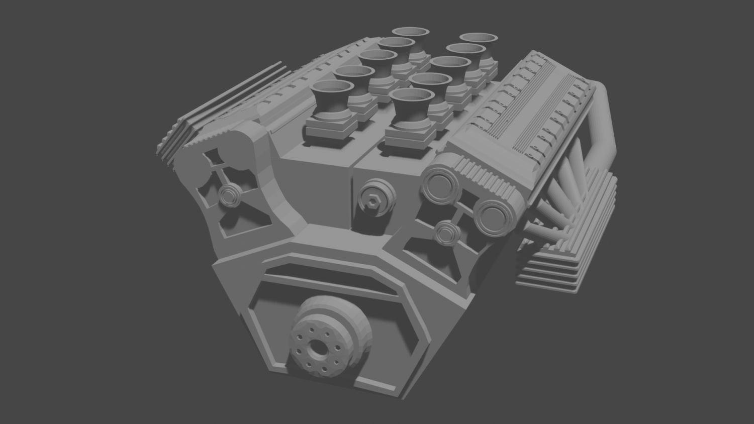 Car engine, Free 3D model