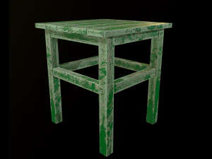 stool trees low poly 6 texture options and high poly 3D Model
