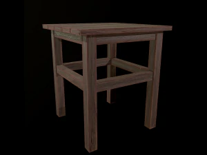 stool trees low poly 6 texture options and high poly 3D Model