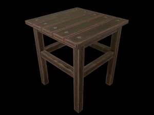 stool trees low poly 6 texture options and high poly 3D Model