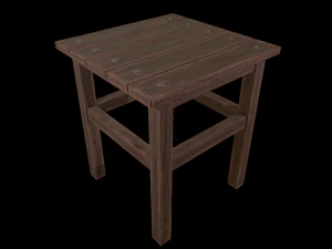 stool trees low poly 6 texture options and high poly 3D Model