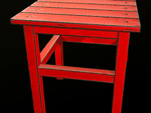 stool trees low poly 6 texture options and high poly 3D Model