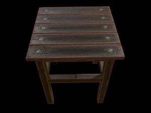 stool trees low poly 6 texture options and high poly 3D Model